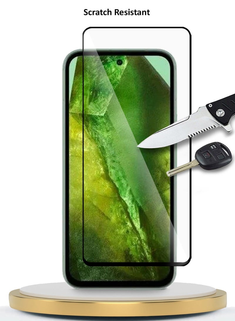 دبليو تيك واقي شاشة زجاجي مقسى بغطاء كامل من Google Pixel 8a 5G 2024 Premium E2E Full Glue (MSGECN) - شفاف / أسود - Image 5